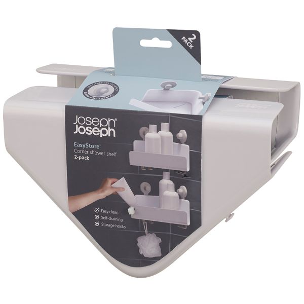 Набор из 2 угловых органайзеров для душа easystore белый