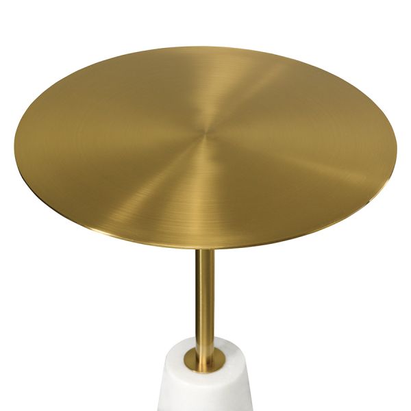 Столик кофейный asgard D42 см латунь/белый