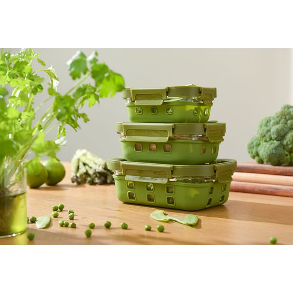 Контейнер для запекания, хранения и переноски продуктов в чехле, 1050 мл, зеленый Smart Solutions