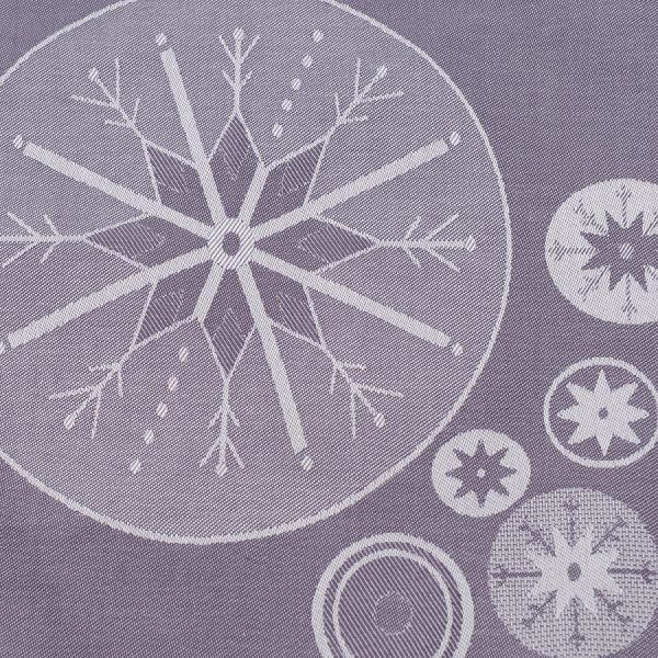 Салфетка из хлопка фиолетово-серого цвета с рисунком Ледяные узоры, new year essential, 53х53 см Tkano