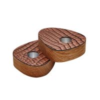 Магнитные подсвечники для высоких свечей фигурные, набор 2 шт, цвет коньячный, CROCO LIND DNA 9840