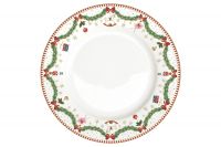 Тарелка обеденная 26.5 см Новогодняя гирлянда, Magie de Noel, фарфор, белая Easy Life