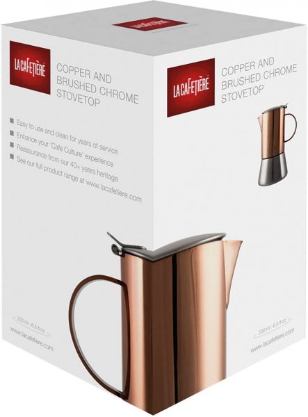 Кофеварка гейзерная на 4 чашки из нержавеющей стали La Cafetiere KITCHEN CRAFT