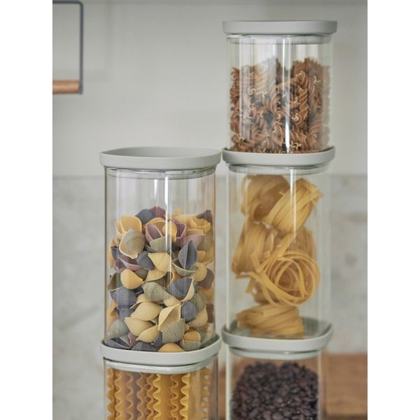 Банка для хранения стеклянная с крышкой 1.5 л, светло-серая Smart Solutions