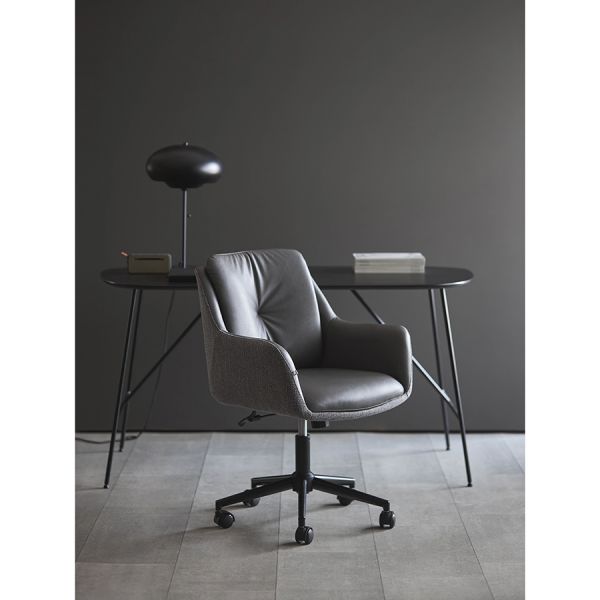 Стул на колесиках allar, экокожа, рогожка, серый Bergenson Bjorn