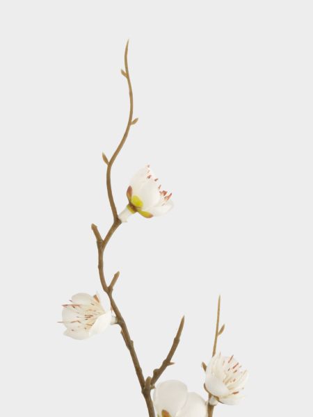 Ветка декоративная, 80 см, полиэстер/металл, Белые цветы, Interior spring
