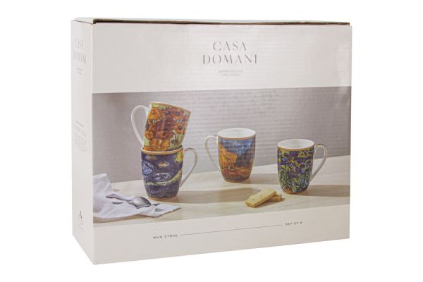 Набор из 4-х кружек Ван Гог в подарочной упаковке 
