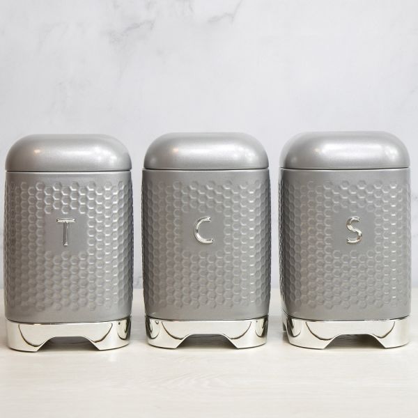 Набор емкостей для хранения 3 шт Lovello Retro Textured Grey KITCHEN CRAFT