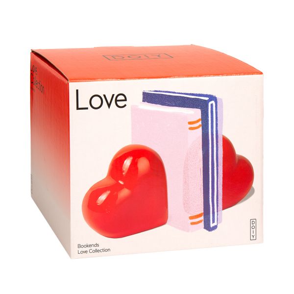 Держатель для книг love 14х14 см, красный, 2 шт Doiy