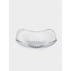 Корзина для фруктов 28 см, металл, серебристая, Волны, Spin ANNA LAFARG