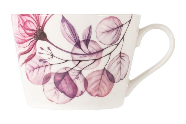 Кружка 480 мл, фарфор, белая, Азалия бордовая, Magic flowers ANNA LAFARG