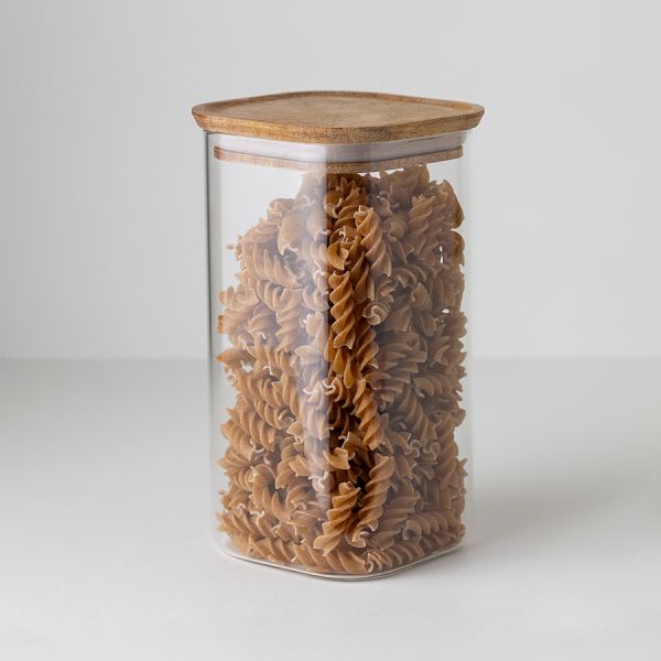 Банка для хранения квадратная glass acacia, 1,4 л Smart Solutions