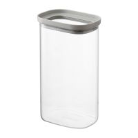 Банка для хранения прямоугольная vacuum glass, 1,25 л, светло-серая Smart Solutions