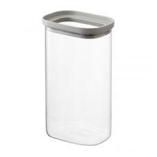 Банка для хранения прямоугольная vacuum glass, 1,25 л, светло-серая Smart Solutions