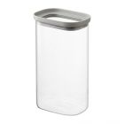 Банка для хранения прямоугольная vacuum glass, 1,25 л, светло-серая Smart Solutions