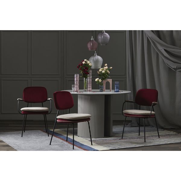 Стул с подлокотниками pea, велюр, бордовый/бежевый Bergenson Bjorn