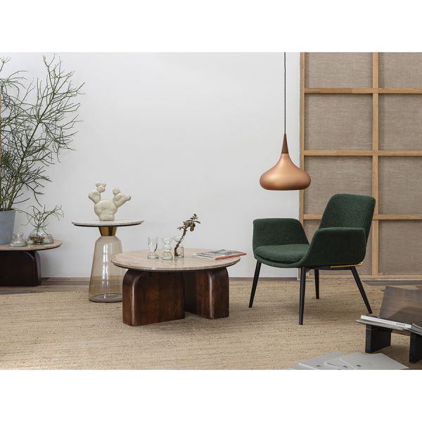 Лаунж-кресло hilde, букле, темно-зеленое Bergenson Bjorn