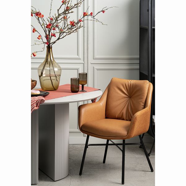 Стул allar, экокожа, рогожка, коричневый Bergenson Bjorn