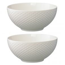 Набор из двух салатников белого цвета с фактурным рисунком из коллекции essential 16см