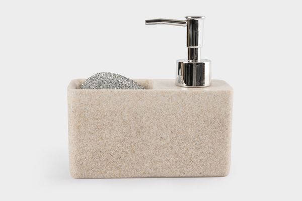 Диспенсер для моющего средства 160 мл, органайзер, с губкой, бежевый, Stone ANNA LAFARG
