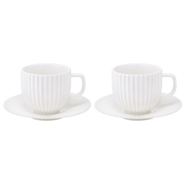Набор из двух чайных пар белого цвета из коллекции edge, 250мл Tkano