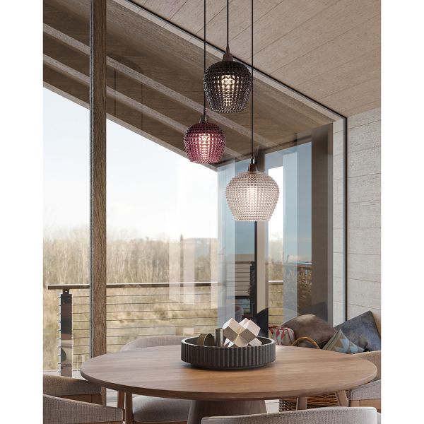 Светильник подвесной каскадный aurora, D50 см, сливовый/серый/прозрачный Bergenson Bjorn