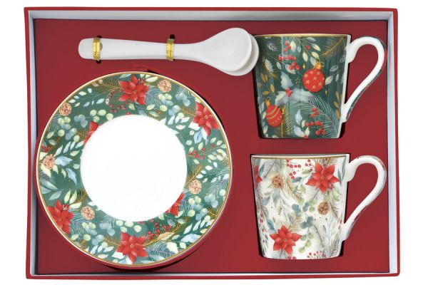 Набор для кофе Рождественское веселье, 0,1 л, 2 персоны Easy Life