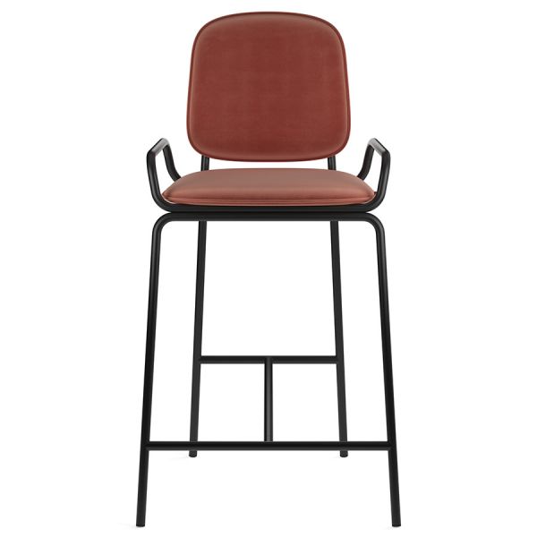 Стул полубарный ror, 2 frame, велюр, черный/темно-красный Latitude