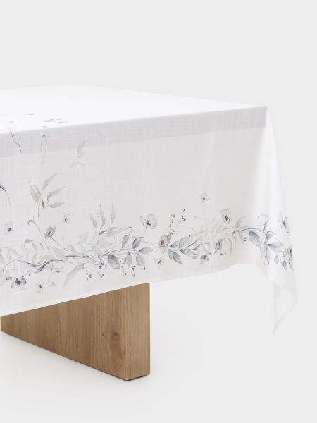 Скатерть 170х250 см, полиэстер, молочная, Полевые цветы, Flower melody