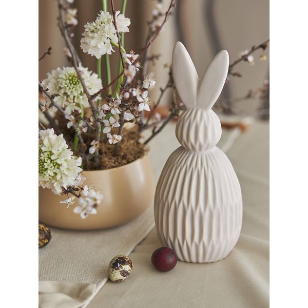 Декор из фарфора бежевого цвета trendy bunny из коллекции essential, 9,2х9,2x22,6 см Tkano