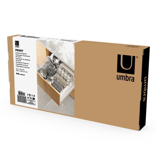 Органайзер для посуды и столовых приборов peggy, 20х55 см, серый, Umbra, 1022265-149
