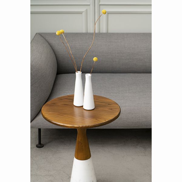 Столик кофейный ashil, D45 см, натуральное дерево/мрамор Bergenson Bjorn