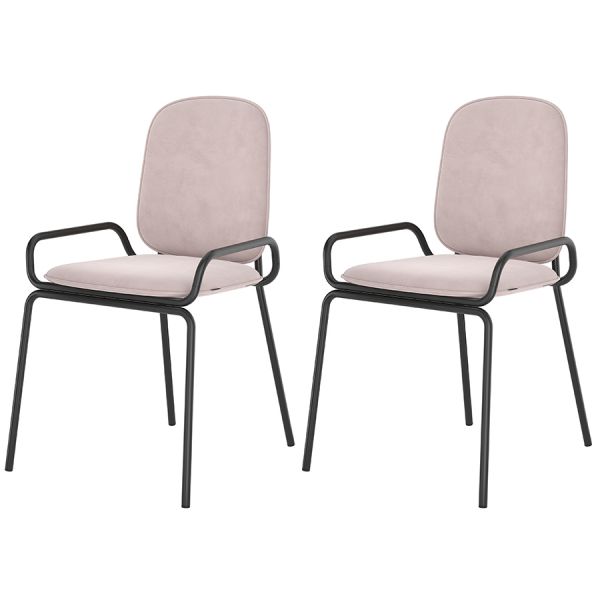 Набор из 2 стульев ror, double frame, велюр, черный/розовый