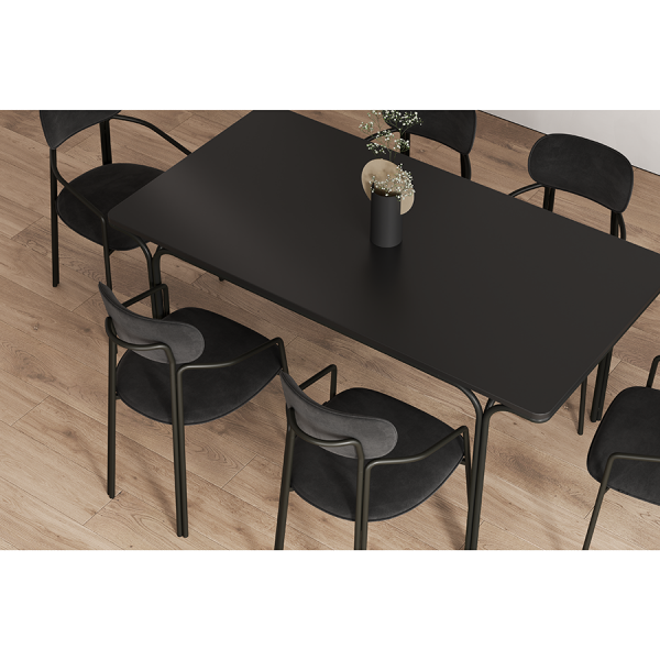 Стул ror round велюр черный/черный