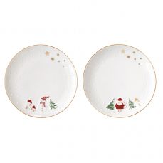 Набор десертных тарелок let it snow santa & snowman 16 см, 2 шт Easy Life