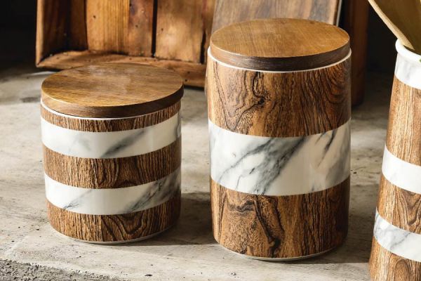 Банка для сыпучих продуктов Wood&Marble, 12х11,5 см, 0,7 л Home & Style