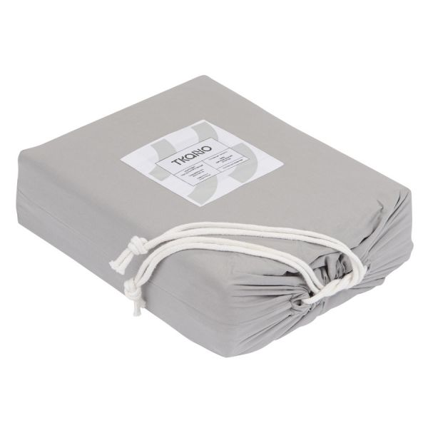 Комплект постельного белья серого цвета из органического стираного хлопка из коллекции essential