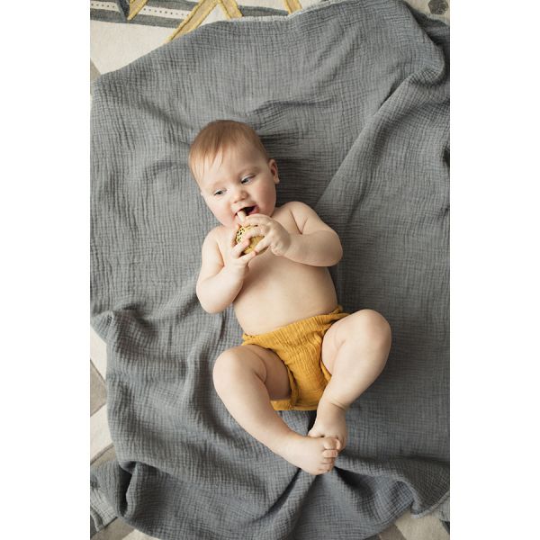 Шорты для новорожденных из хлопкового муслина горчичного цвета из коллекции essential 9-12m