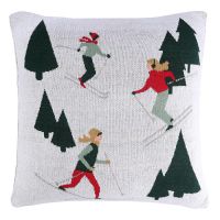 Подушка вязаная с новогодним рисунком let's ski из коллекции new year essential, 45x45 см Tkano