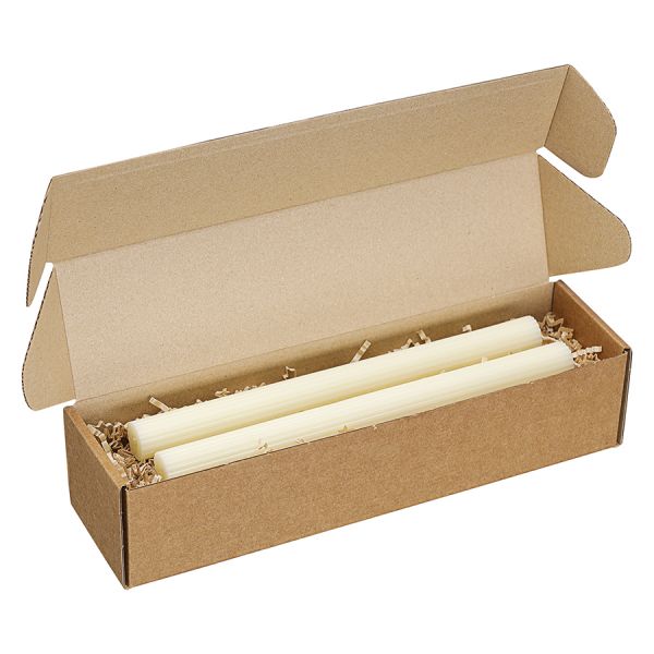 Набор из двух свечей молочно-белого цвета из коллекции edge, 24,5 см Tkano