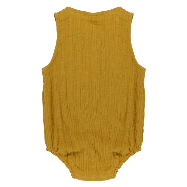 Боди из хлопкового муслина горчичного цвета из коллекции essential 12-18m