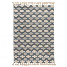 Ковер из хлопка синего цвета argyle из коллекции ethnic