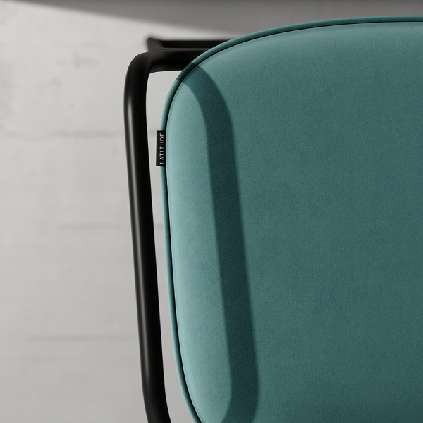 Стул барный ror, 2 frame, велюр, черный/зеленый Latitude