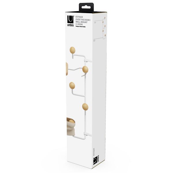 Вешалка для одежды подвесная estique, белая/натуральное дерево Umbra