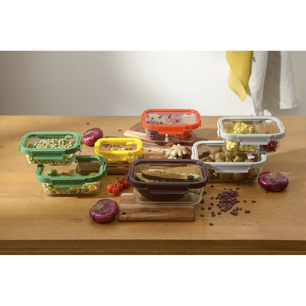 Контейнер для запекания и хранения прямоугольный с крышкой, 1 л, зеленый Smart Solutions