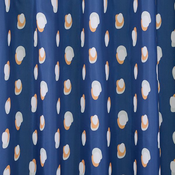 Штора для ванной темно-синего цвета с принтом sun spots  из коллекции wild