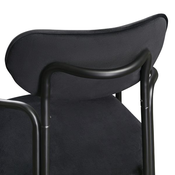 Стул ror round велюр черный/черный