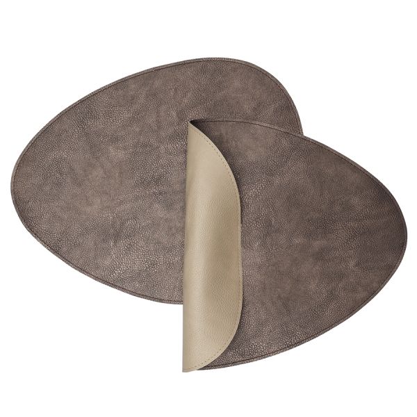 Набор из 2-х двухсторонних сервировочных салфеток drop, 33х41 см, шоколадный/бежевый Liberty Jones