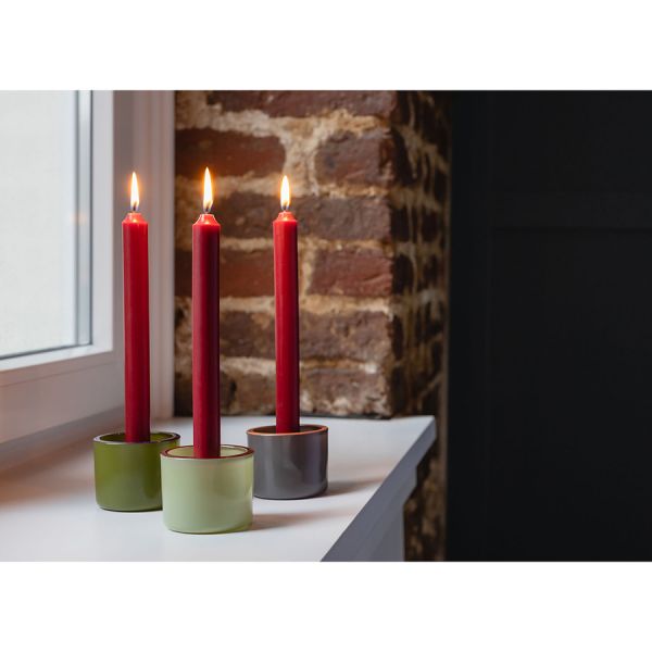 Набор подсвечников серо-зеленый 3 шт