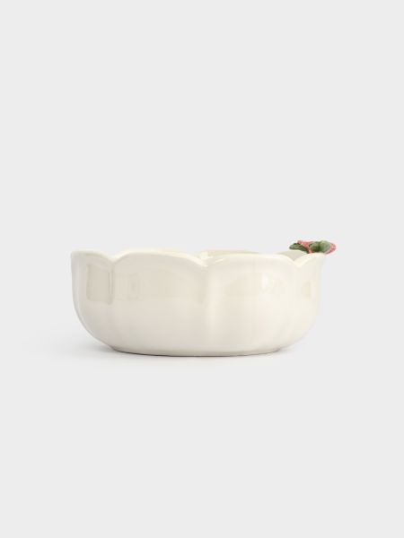 Салатник 16х6 см, 690 мл, керамика, молочный, Цветок, Gentle flower
